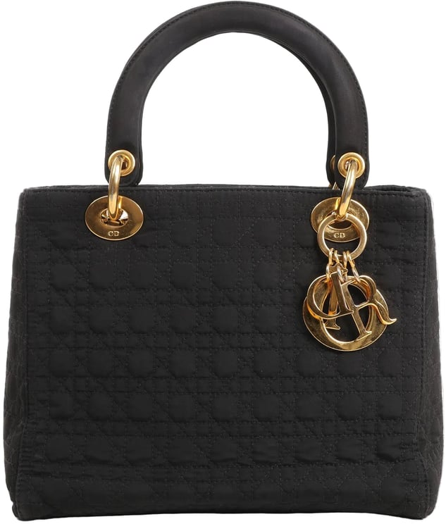 Dior Dior Lady Dior Cannage Nylon Handbag in Black