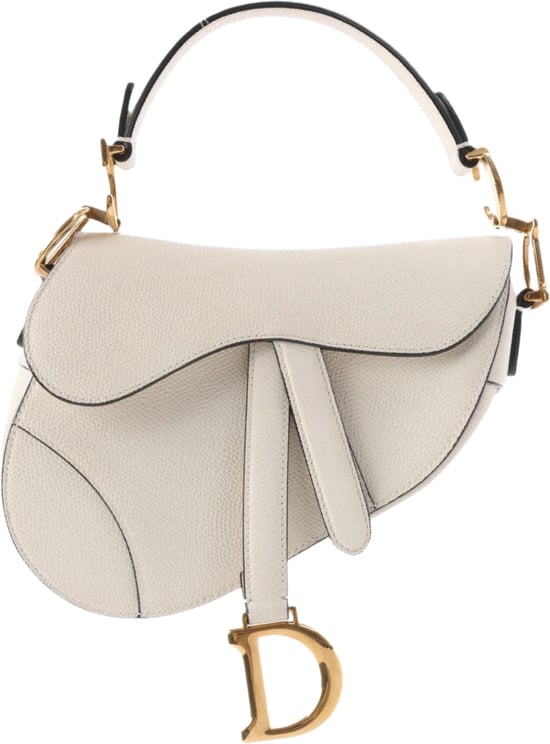 Dior Dior Saddle Mini Bag Leather Handbag in Ecru