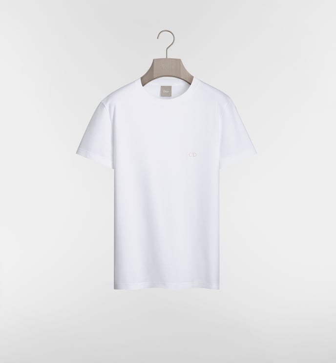 Dior Short-Sleeve White T-Shirt With Subtle Embroidery