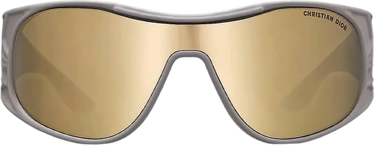 Dior Silver Wraparound Metallic Frame Gold Sunglasses