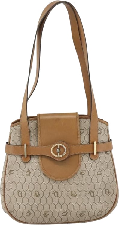Dior Christian Dior Vintage Honeycomb Canvas and Leather