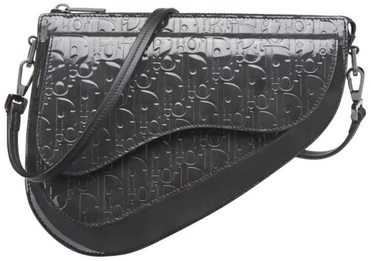 Dior Christian Dior Saddle Boxy Pouch Crossbody Bag Oblique Embossed Calfskin