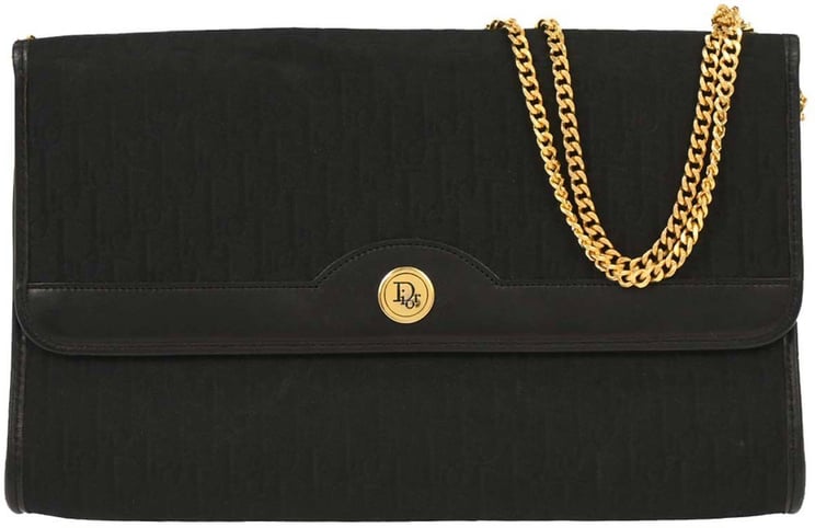 Dior Christian Dior Vintage Chain Flap Shoulder Bag Canvas