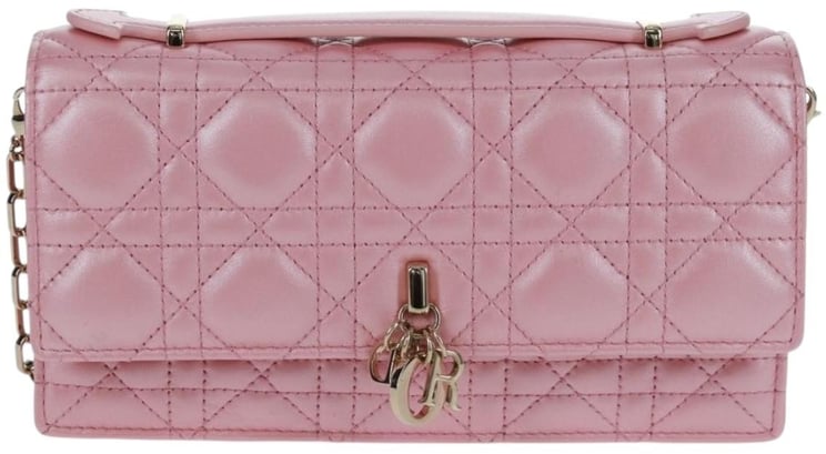 Dior Christian Dior My Dior Top Handle Flap Bag Cannage Quilt Lambskin Mini