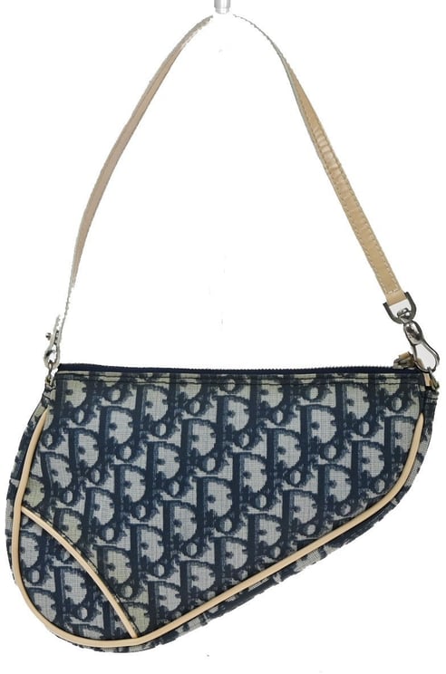 Dior Christian Dior Vintage Saddle Bag Diorissimo Coated Canvas Mini