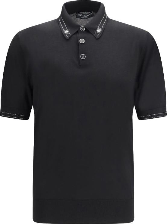 Dolce & Gabbana Dolce & Gabbana Black Silk Polo Shirt
