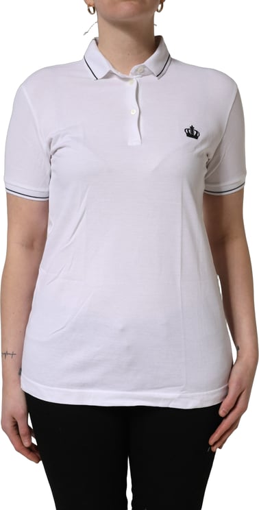 Dolce & Gabbana Dolce & Gabbana White Crown Cotton Short Sleeves Polo Top