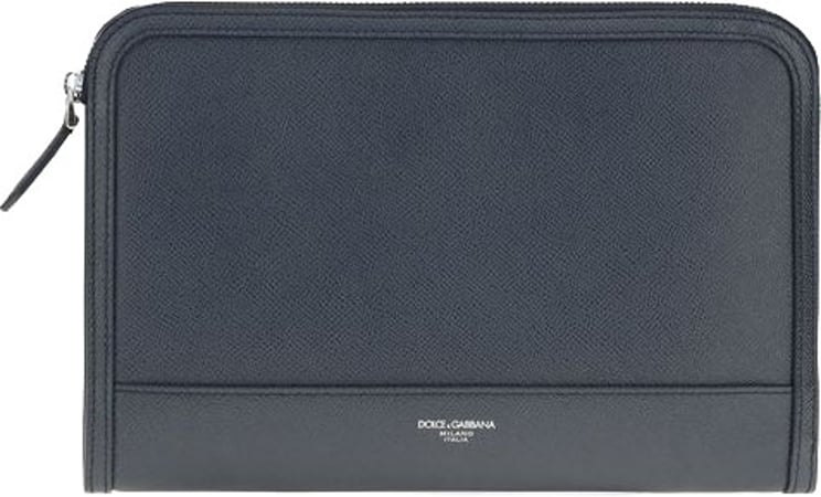 Dolce & Gabbana Dolce & Gabbana Blue Calf Leather Bos Taurus Clutch Bag