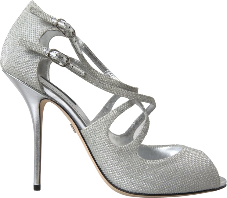 Dolce & Gabbana Dolce & Gabbana Silver Shimmers Sandals Heel Pumps Shoes