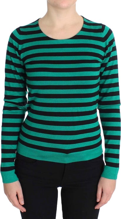 Dolce & Gabbana Dolce & Gabbana Green Black Silk Cashmere Sweater