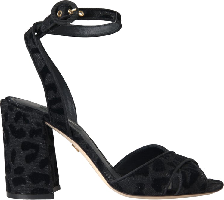 Dolce & Gabbana Dolce & Gabbana Black Leopard Suede Heels Sandals Shoes