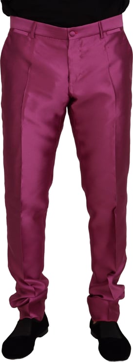 Dolce & Gabbana Dolce & Gabbana Pink Silk Slim Trousers Dress Formal Pants