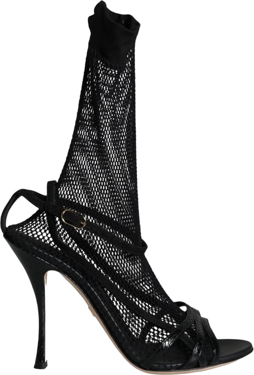 Dolce & Gabbana Dolce & Gabbana Black Mesh Stiletto Heels Sandals Shoes