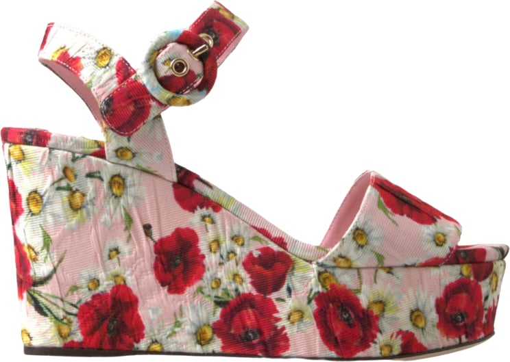 Dolce & Gabbana Dolce & Gabbana Multicolor floral print Wedges Floral Ankle Strap Sandals