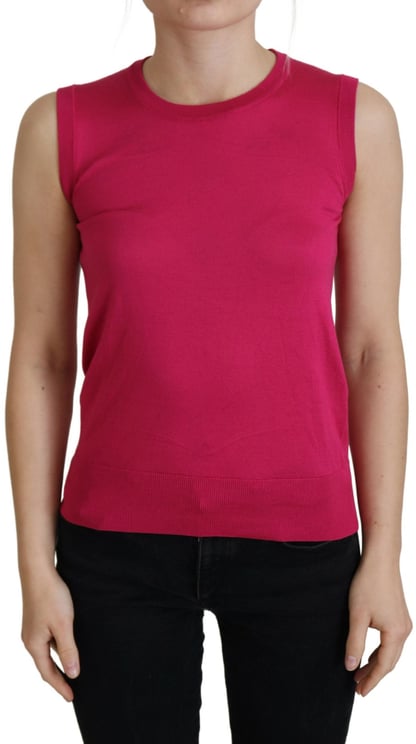 Dolce & Gabbana Dolce & Gabbana Pink Silk Vest Pullover Crewneck Tank Top