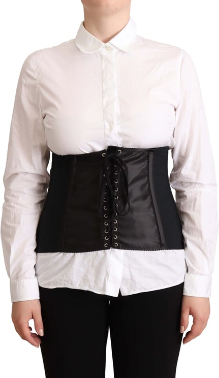 Dolce & Gabbana Dolce & Gabbana Black Corset Belt Stretch Waist Strap Top