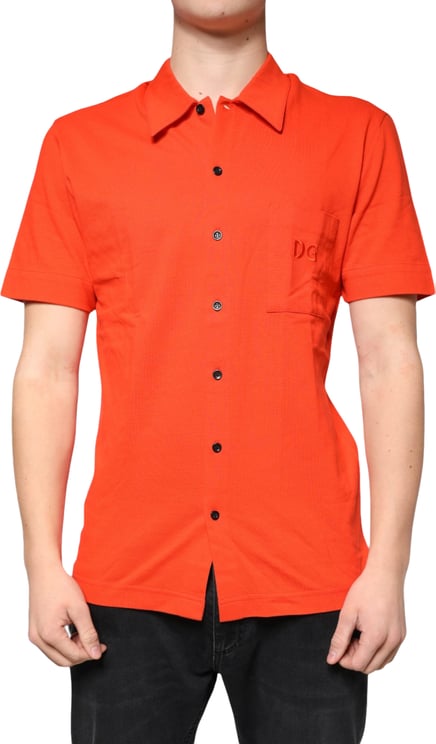Dolce & Gabbana Dolce & Gabbana Orange Cotton Button Down Casual Polo Shirt