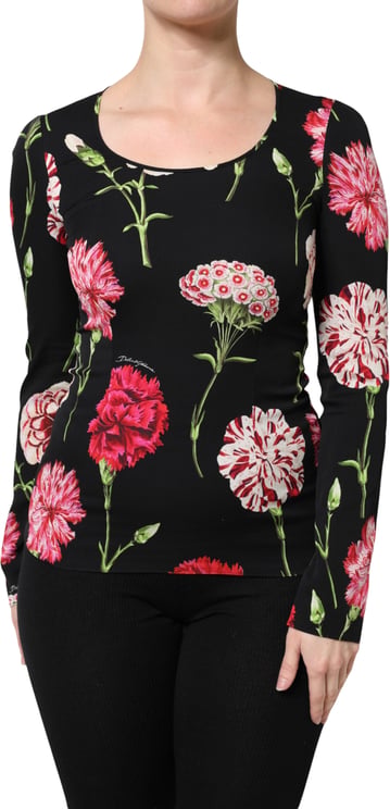 Dolce & Gabbana Dolce & Gabbana Black Floral Long Sleeve Women Blouse Top