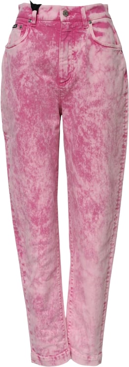 Dolce & Gabbana Dolce & Gabbana Pink Tie Dye High Waist Tapered Denim Jeans