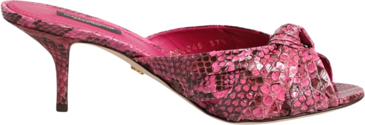 Dolce & Gabbana Dolce & Gabbana Pink Leather Heels Slides Sandals Shoes