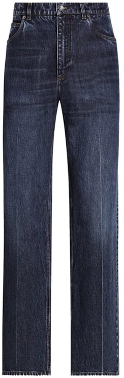 Dolce & Gabbana Oversized Wide-Leg Faded Blue Denim Jeans
