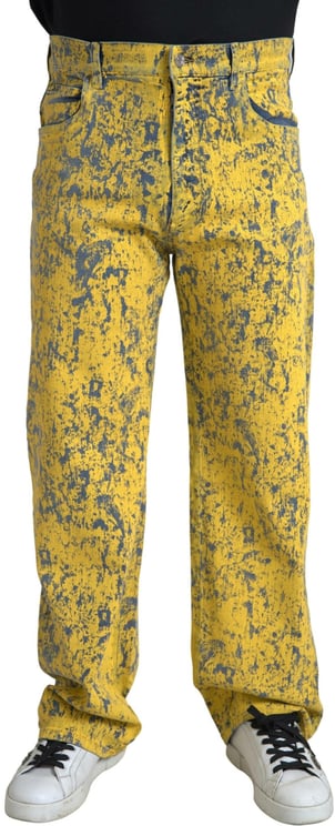Dolce & Gabbana Dolce & Gabbana Yellow Cotton Tie Dye Straight Denim Jeans