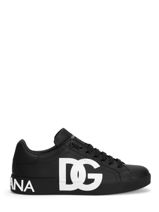 Dolce & Gabbana Portofino Low-Top Bold Branding Leather Sneakers