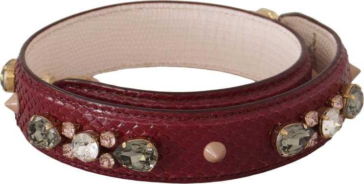 Dolce & Gabbana Dolce & Gabbana Bordeaux Leather Crystals Bag Shoulder Strap