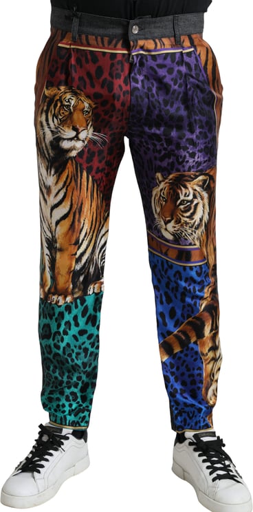 Dolce & Gabbana Dolce & Gabbana Multicolor Tiger Cotton Loose Denim Jeans