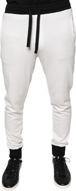 Dolce & Gabbana Dolce & Gabbana White Cotton Slim Men Jogger Sweatpants Pants