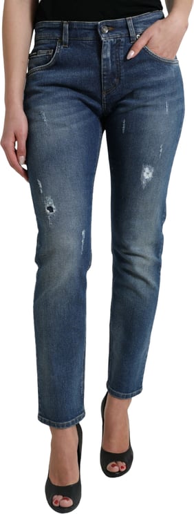 Dolce & Gabbana Dolce & Gabbana Blue BOYFRIEND Mid Waist Cotton Denim Jeans