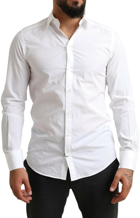 Dolce & Gabbana Dolce & Gabbana White MARTINI Cotton Dress Formal Shirt