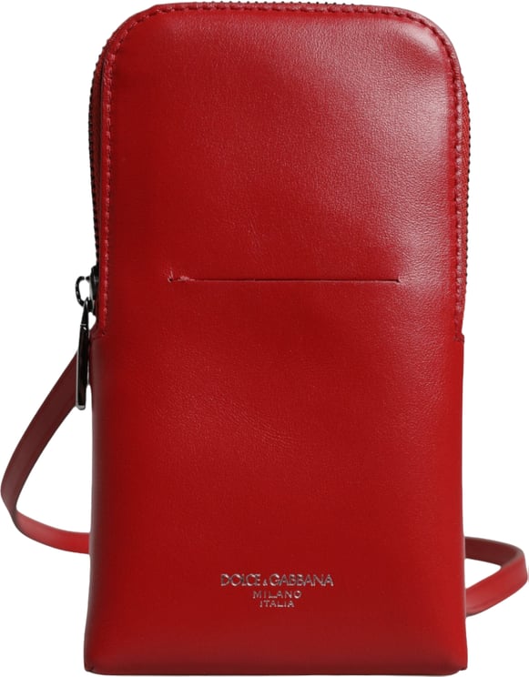 Dolce & Gabbana Dolce & Gabbana Red Leather Purse Phone Sling Crossbody Neck Strap Bag