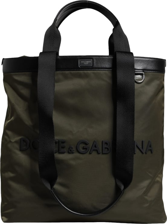 Dolce & Gabbana Dolce & Gabbana Military Green Nylon Shoulder Strap Tote Bag
