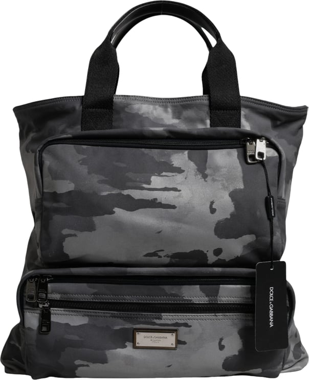 Dolce & Gabbana Dolce & Gabbana Black Camouflage Shoulder Strap Logo Plaque Bag