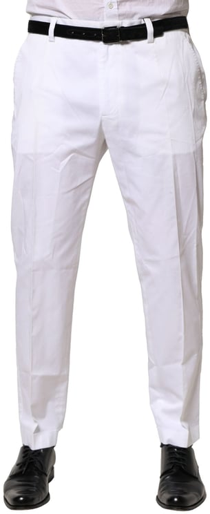 Dolce & Gabbana Dolce & Gabbana White Cotton Dress Slim Formal Pants