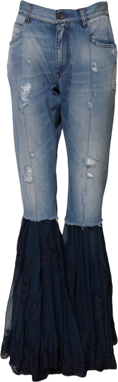 Dolce & Gabbana Dolce & Gabbana Blue Cotton High Waist Flared Denim Jeans