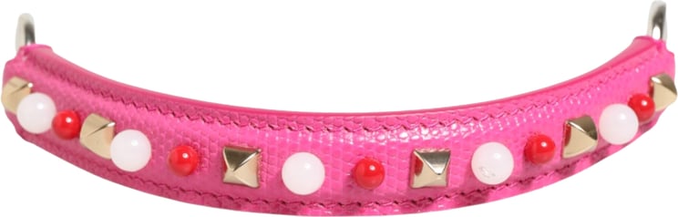 Dolce & Gabbana Dolce & Gabbana Pink Embellished Leather Bag Handle Women Shoulder Strap