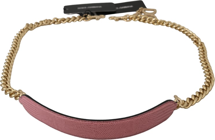 Dolce & Gabbana Dolce & Gabbana Pink Leather Gold Chain Accessory Shoulder Strap