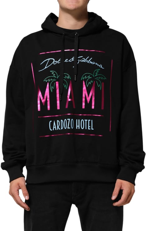 Dolce & Gabbana Dolce & Gabbana Black Printed Hooded Men Sweatshirt Sweater