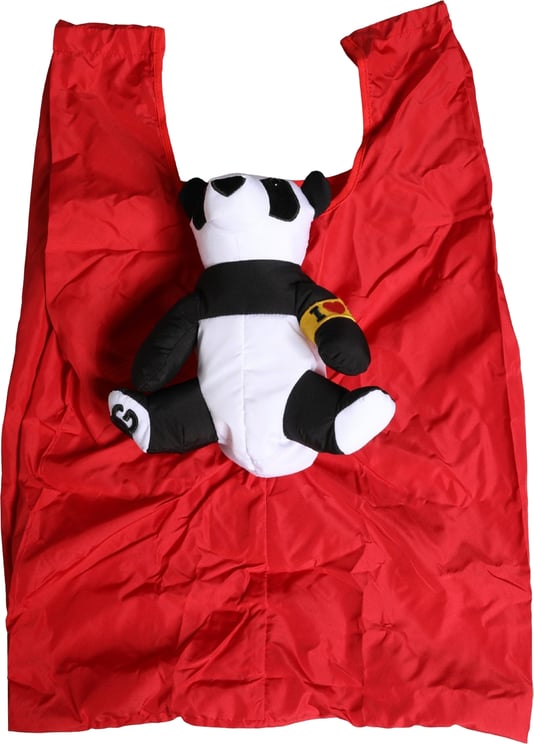 Dolce & Gabbana Dolce & Gabbana Men Red Polyester Panda Stuffed Ecobag Tote Borse Bag