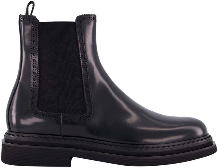 Dolce & Gabbana Heren Brushed Ankle Boot Zwart