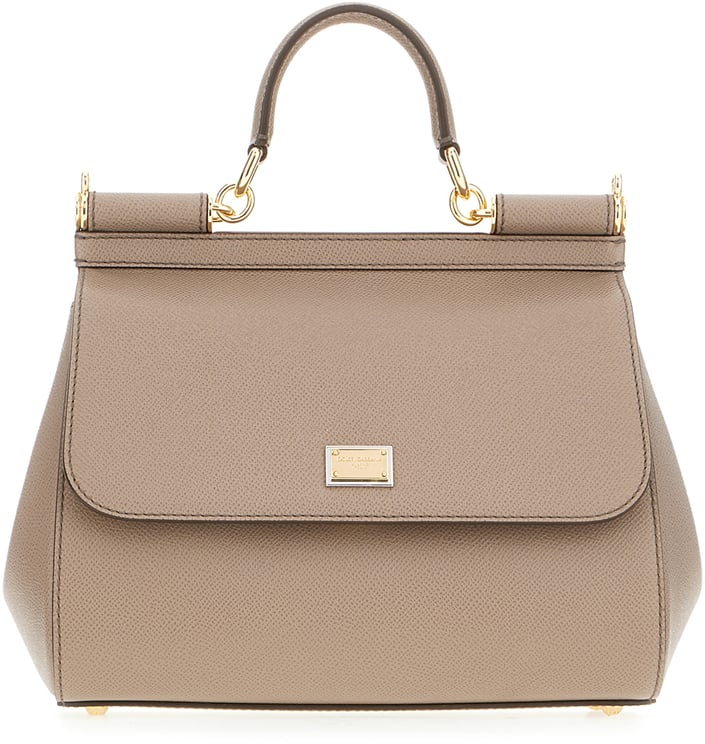 Dolce & Gabbana Dolce&gabbana Dove grey leather large Sicily handbag