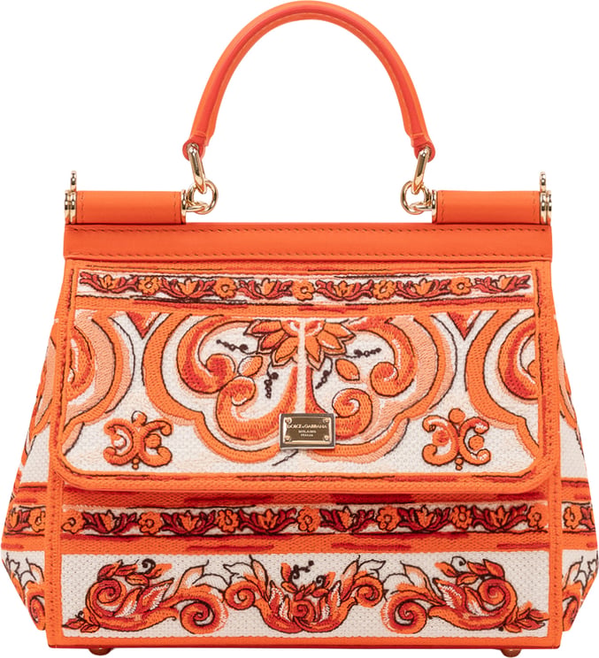Dolce & Gabbana Borsa a Mano Sicily Piccola con Ricamo Ornamentale