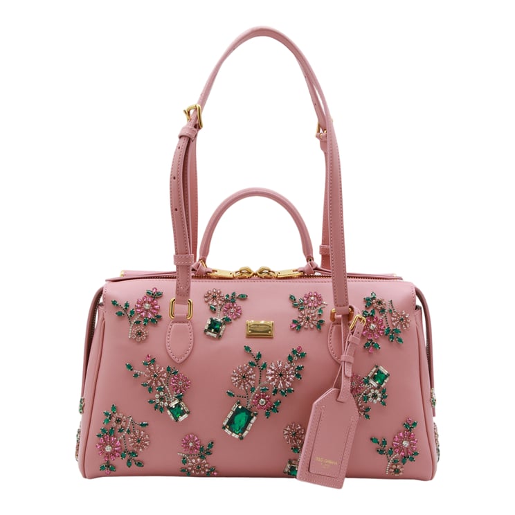 Dolce & Gabbana Structured Handbag With Floral Embellishments And Gold-Tone Accents