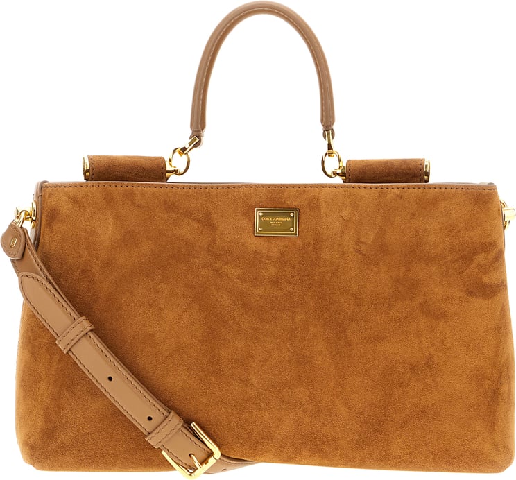 Dolce & Gabbana Dolce & Gabbana Brown suede leather Vittoria handbag
