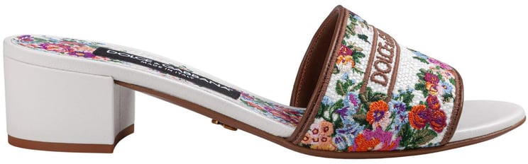 Dolce & Gabbana Dolce & gabbana heeled slipper with thread embroidery