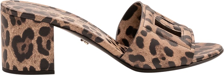 Dolce & Gabbana Ciabatta con Tacco e Stampa Animalier