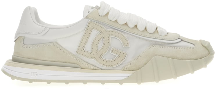 Dolce & Gabbana Dolce&gabbana White suede and nylon DG Athletic sneakers