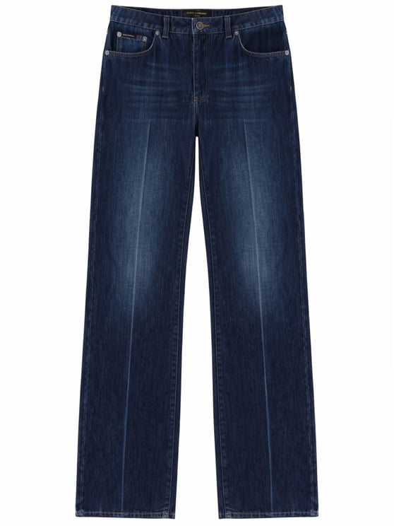 Dolce & Gabbana Dark Indigo Faded Straight Leg Jeans